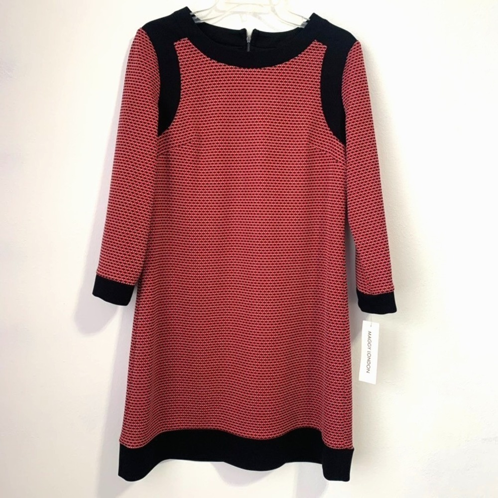 Maggie London Women's Size 10‎ Dress Geometric Print Dress Stretch NWT